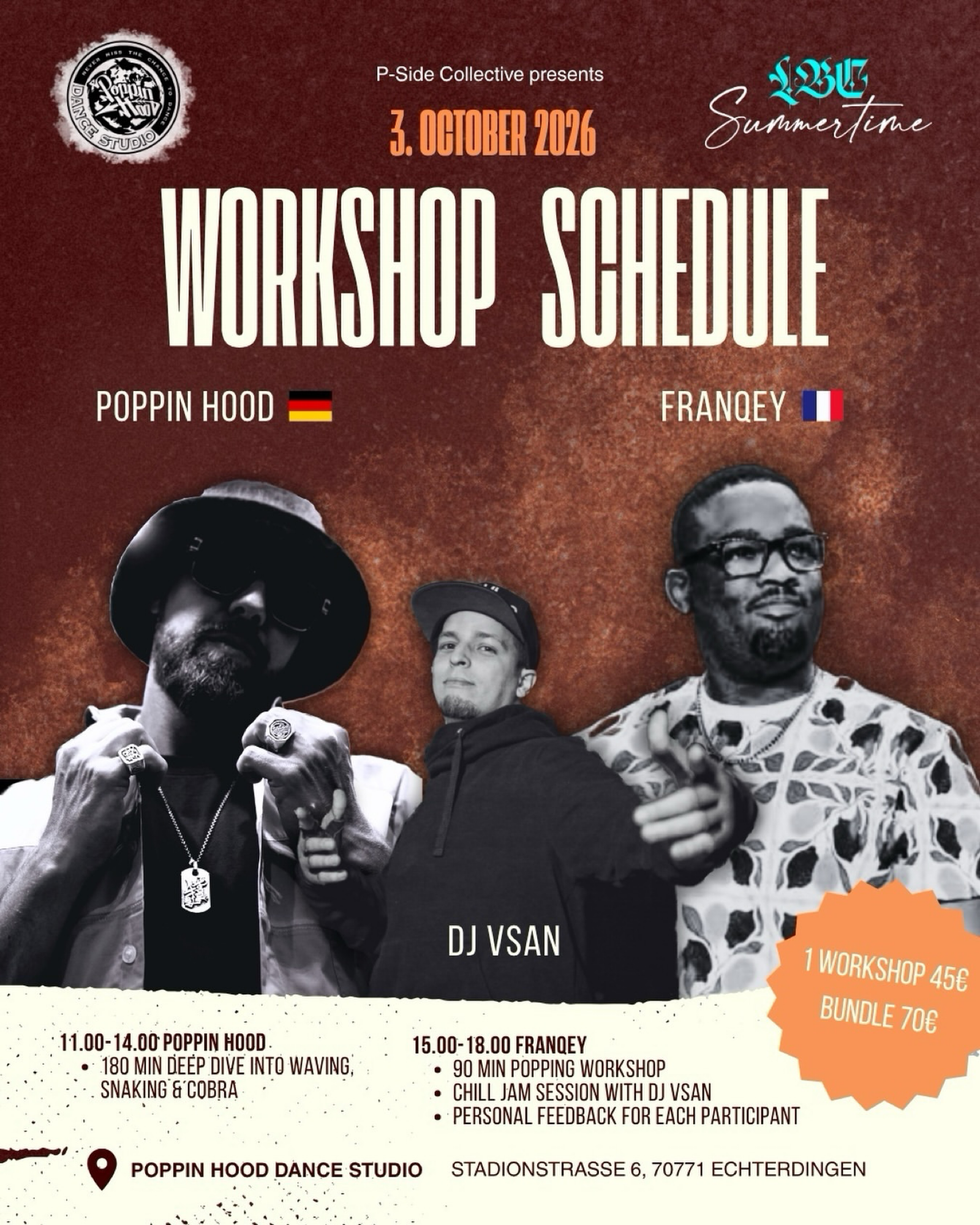 P-Side Collective X LBC Summertime Workshop Schedule